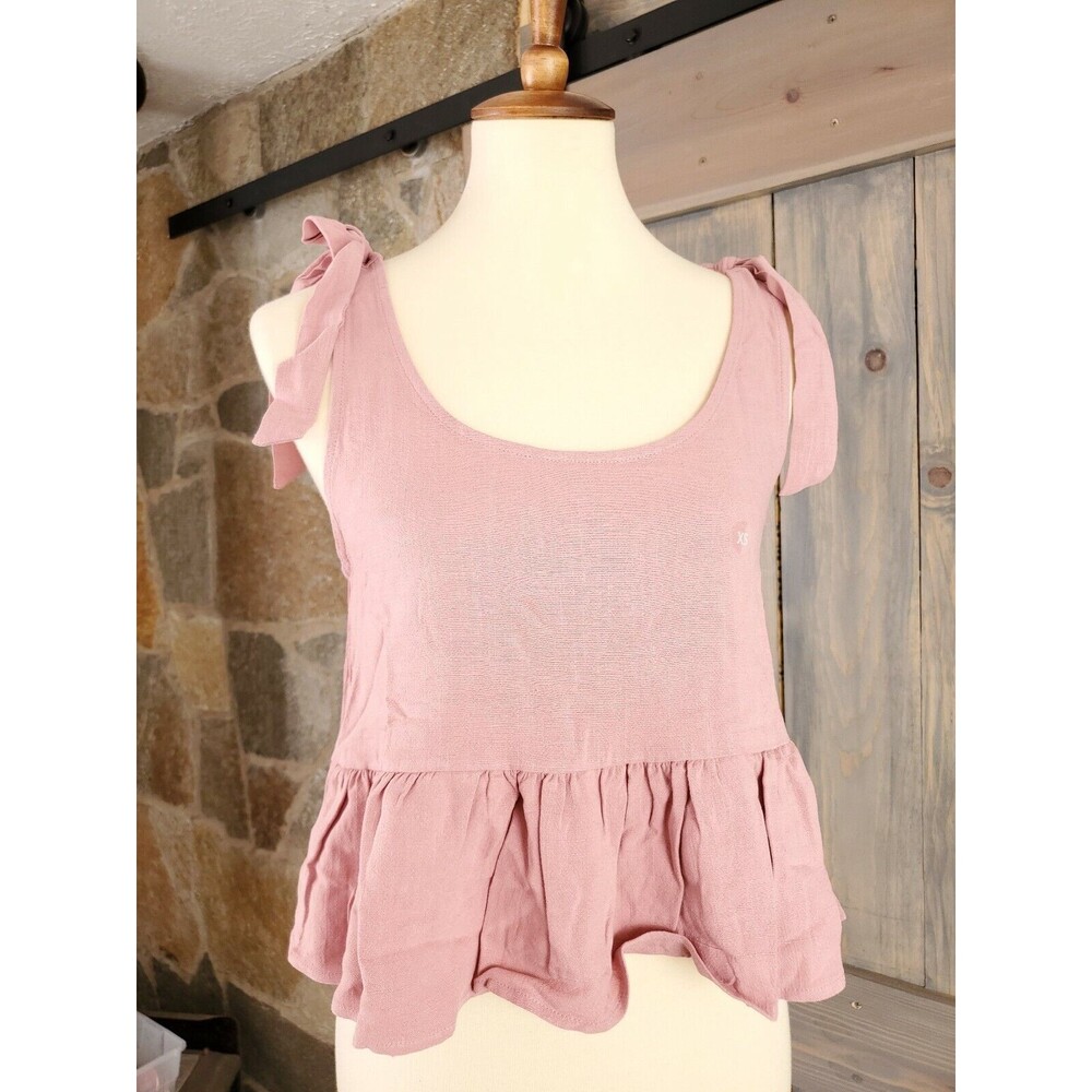 Pacsun L.A. Hearts Pink Halter Crop Top Linen Blend Size XS